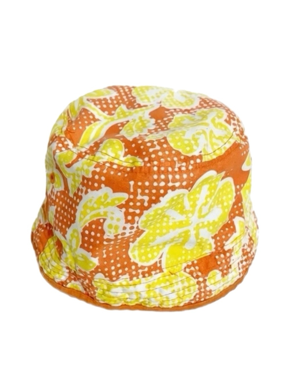 Baby Gap Reversible Bucket Hat Hawaiian 🌸 On One Side Fish on The Other 🐟 🟧🟨